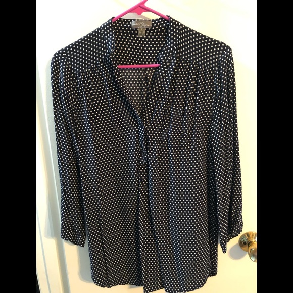 Market & Spruce Tops - 🍁3/$25🍁 StitchFix black and white polka dot top